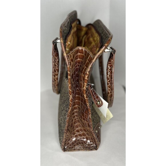 Samantha Brown Faux Croc Large Brown Travel Handbag Purse NWT - Picture 8 of 8